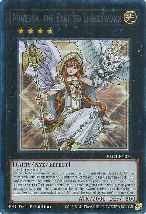 Minerva, the Exalted Lightsworn (Silver) [BLC1-EN013] Ultra Rare | The CG Realm