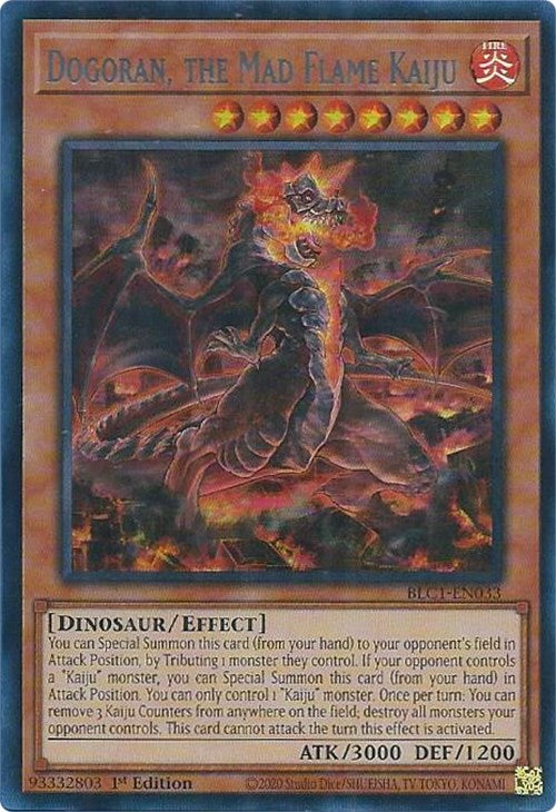 Dogoran, the Mad Flame Kaiju (Silver) [BLC1-EN033] Ultra Rare | The CG Realm