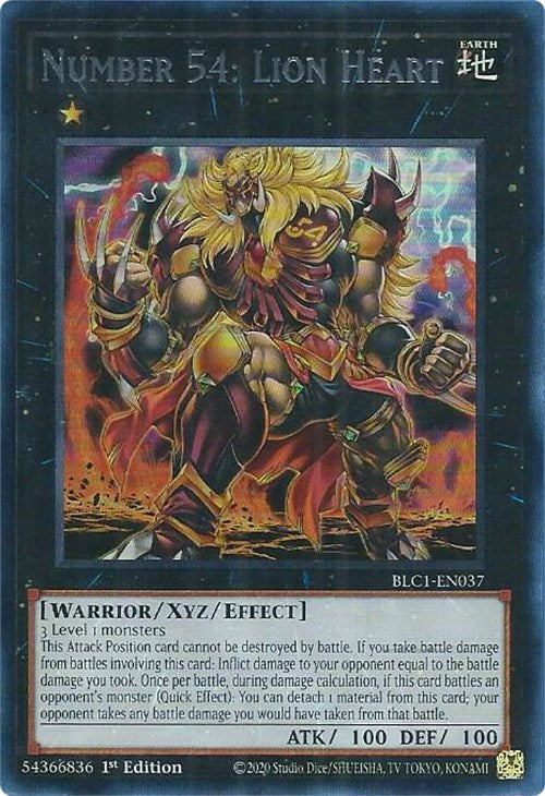 Number 54: Lion Heart (Silver) [BLC1-EN037] Ultra Rare | The CG Realm