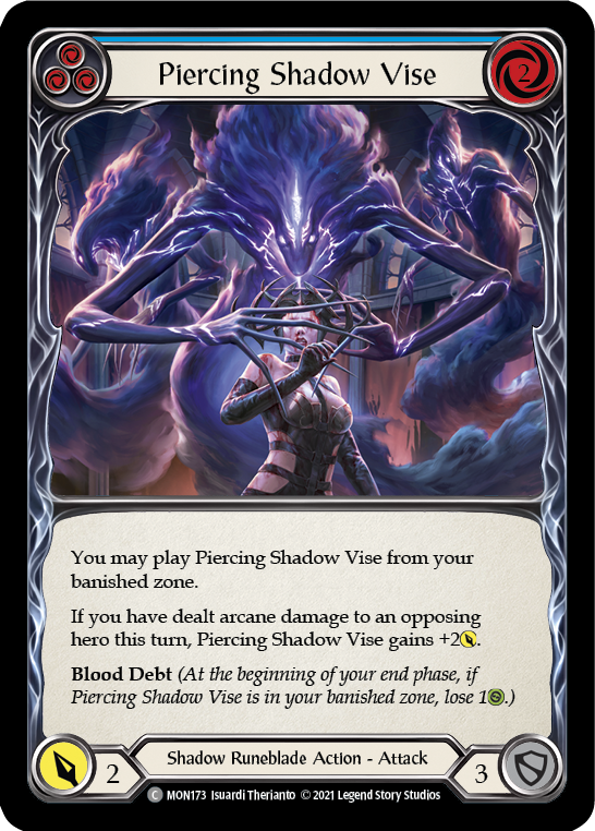 Piercing Shadow Vise (Blue) [MON173-RF] (Monarch)  1st Edition Rainbow Foil | The CG Realm