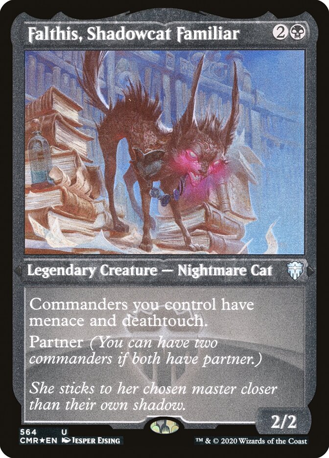 Falthis, Shadowcat Familiar (Etched) [Commander Legends] | The CG Realm