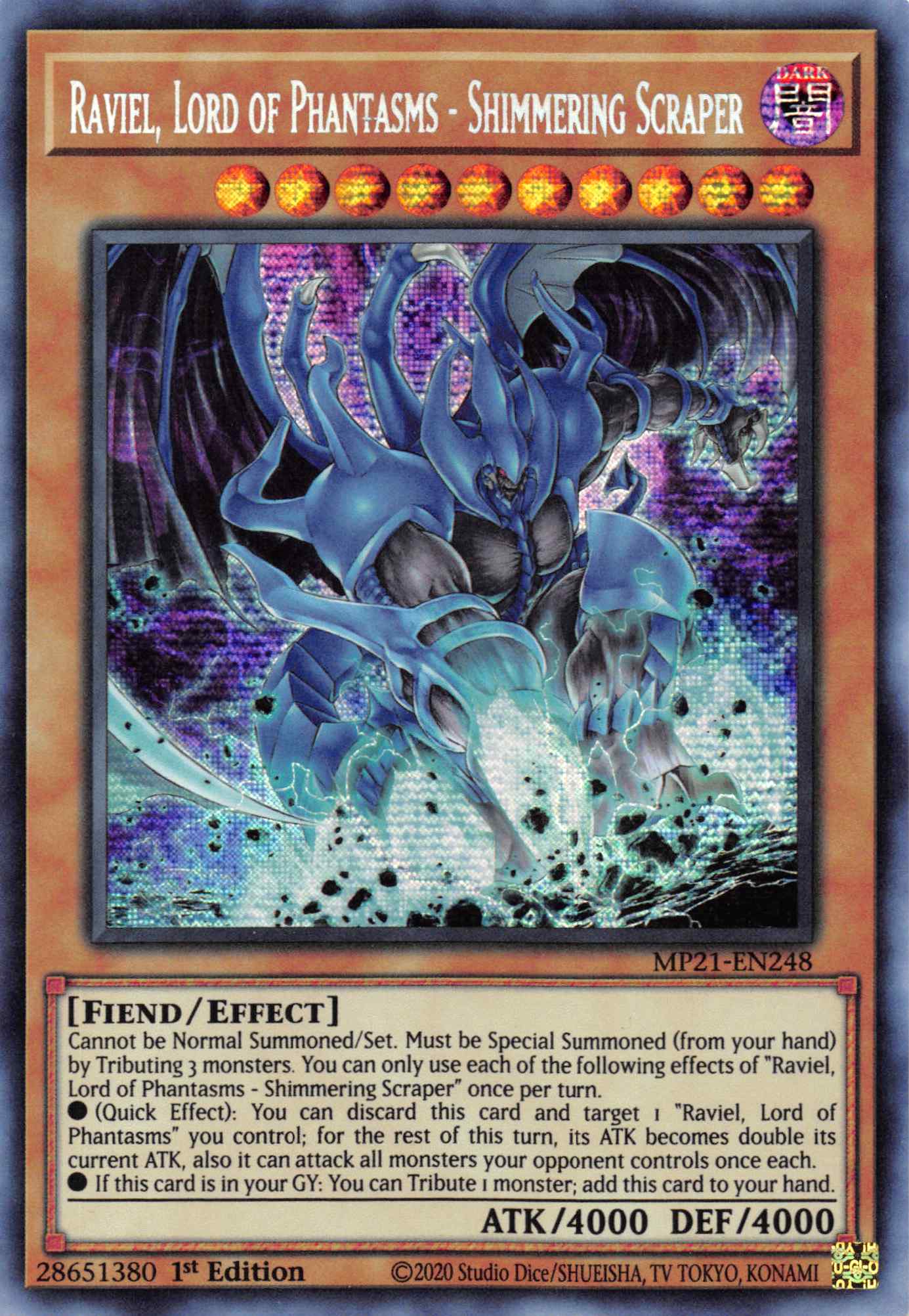 Raviel, Lord of Phantasms - Shimmering Scraper [MP21-EN248] Prismatic Secret Rare | The CG Realm