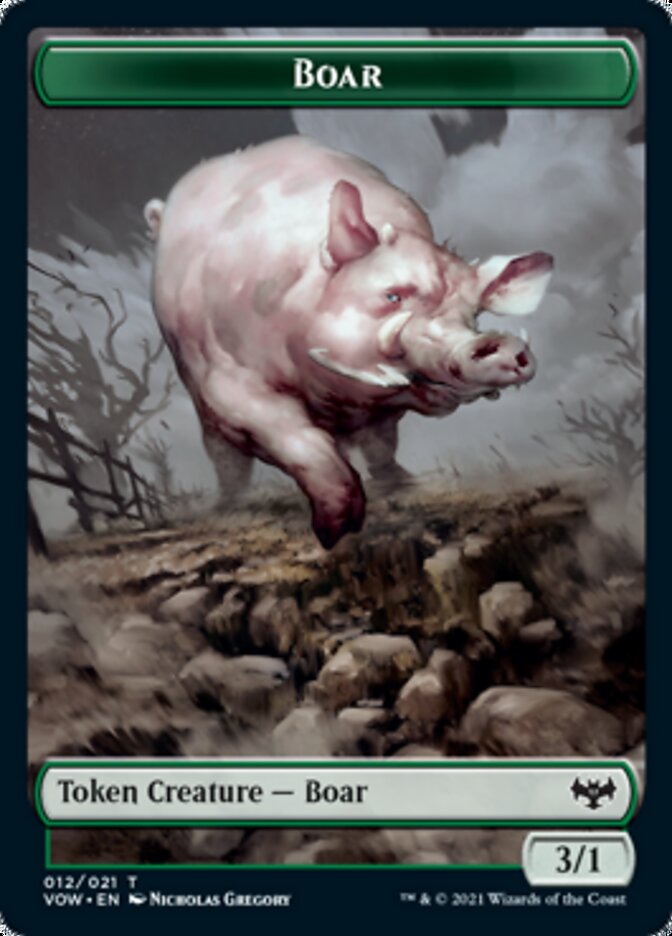 Human (001) // Boar Double-Sided Token [Innistrad: Crimson Vow Tokens] | The CG Realm