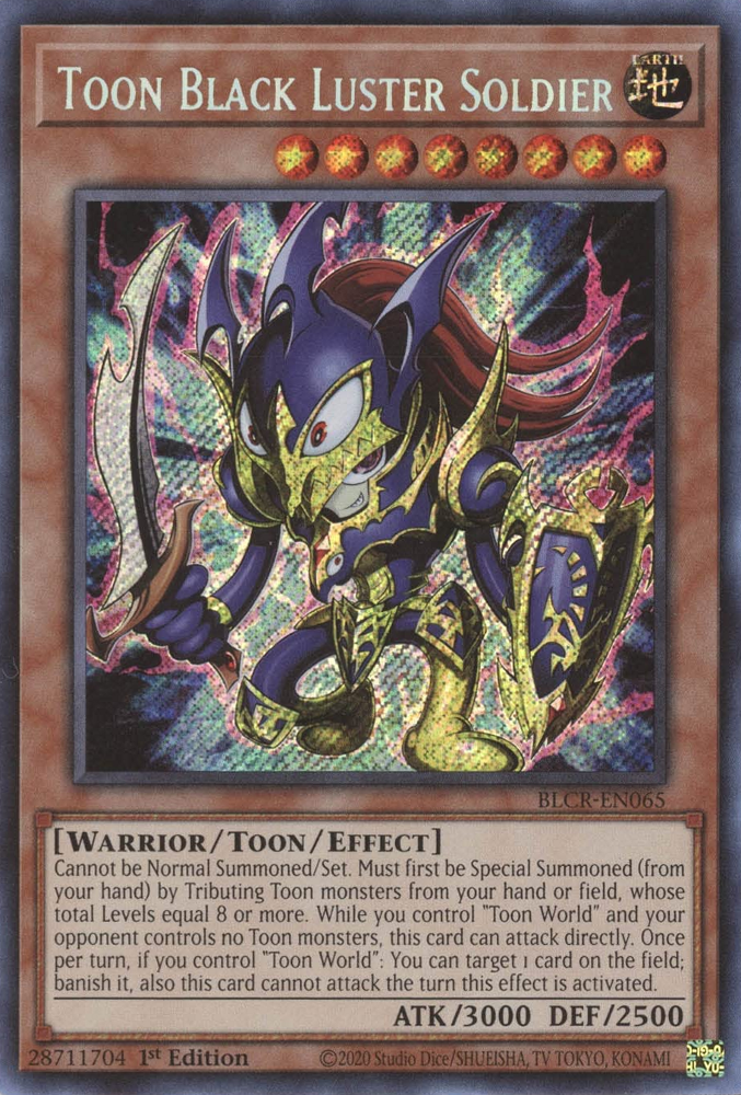 Toon Black Luster Soldier [BLCR-EN065] Secret Rare | The CG Realm