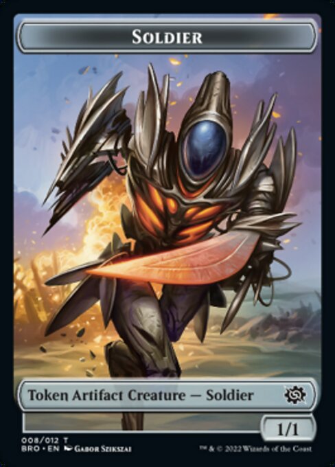 Powerstone // Soldier (008) Double-Sided Token [The Brothers' War Tokens] | The CG Realm