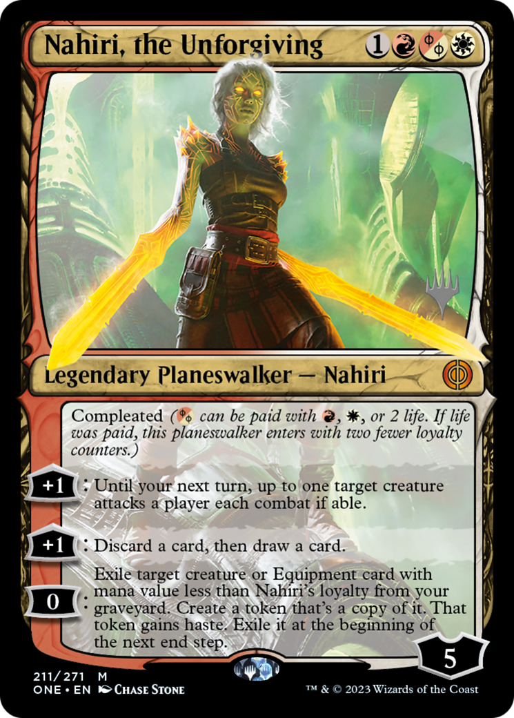 Nahiri, the Unforgiving (Promo Pack) [Phyrexia: All Will Be One Promos] | The CG Realm