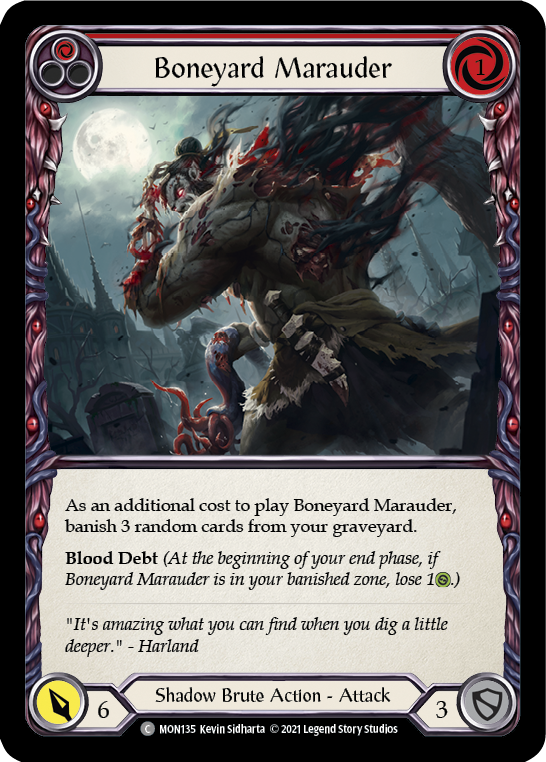 Boneyard Marauder (Red) [MON135-RF] (Monarch)  1st Edition Rainbow Foil | The CG Realm