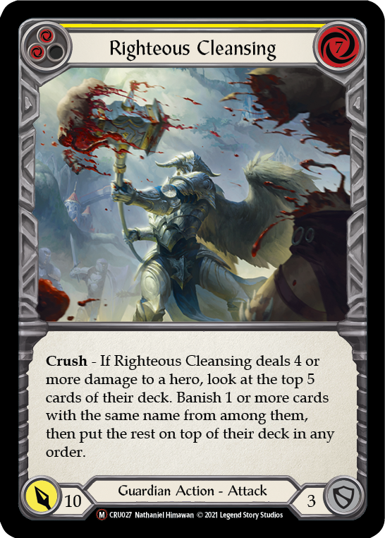 Righteous Cleansing [U-CRU027] (Crucible of War Unlimited)  Unlimited Rainbow Foil | The CG Realm