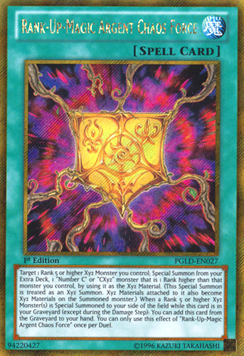 Rank-Up-Magic Argent Chaos Force [PGLD-EN027] Gold Secret Rare | The CG Realm