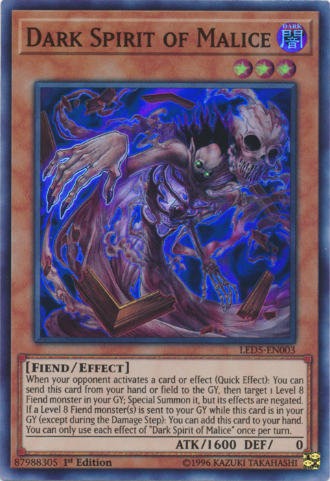 Dark Spirit of Malice [LED5-EN003] Super Rare | The CG Realm