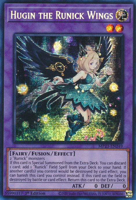 Hugin the Runick Wings [MP23-EN249] Prismatic Secret Rare | The CG Realm