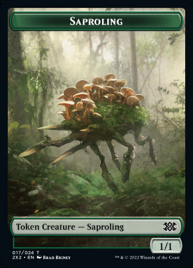 Saproling // Phyrexian Golem Double-Sided Token [Double Masters 2022 Tokens] | The CG Realm