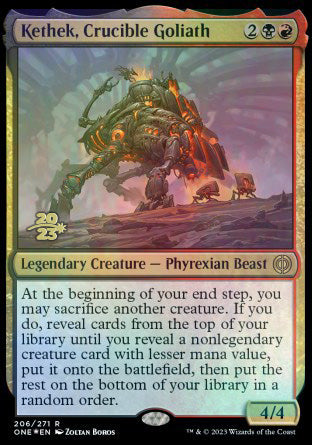 Kethek, Crucible Goliath [Phyrexia: All Will Be One Prerelease Promos] | The CG Realm