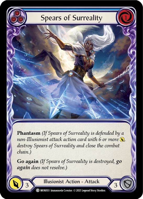 Spears of Surreality (Blue) [MON103-RF] (Monarch)  1st Edition Rainbow Foil | The CG Realm