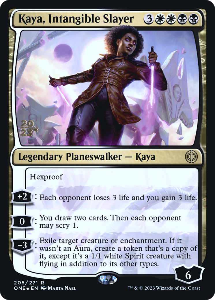 Kaya, Intangible Slayer [Phyrexia: All Will Be One Prerelease Promos] | The CG Realm