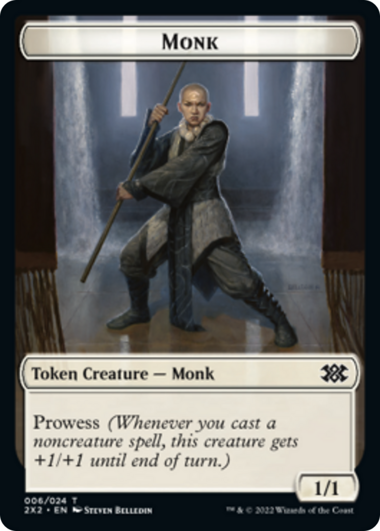 Egg // Monk Double-Sided Token [Double Masters 2022 Tokens] | The CG Realm