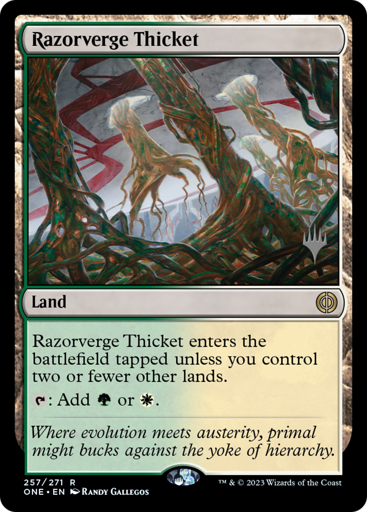 Razorverge Thicket (Promo Pack) [Phyrexia: All Will Be One Promos] | The CG Realm