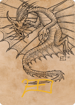 Ancient Gold Dragon Art Card (44) (Gold-Stamped Signature) [Commander Legends: Battle for Baldur's Gate Art Series] | The CG Realm