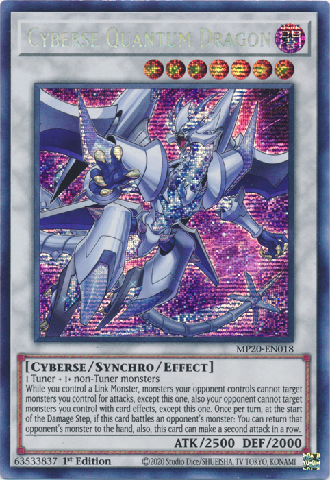 Cyberse Quantum Dragon [MP20-EN018] Prismatic Secret Rare | The CG Realm