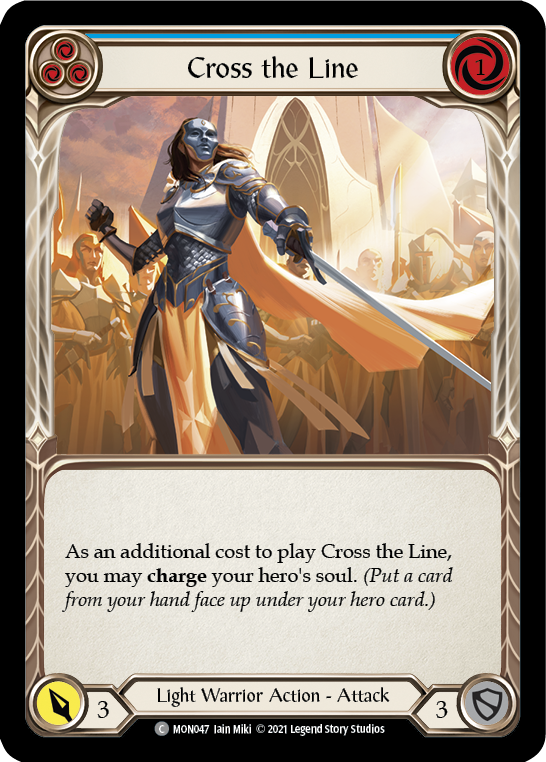 Cross the Line (Blue) [MON047] (Monarch)  1st Edition Normal | The CG Realm