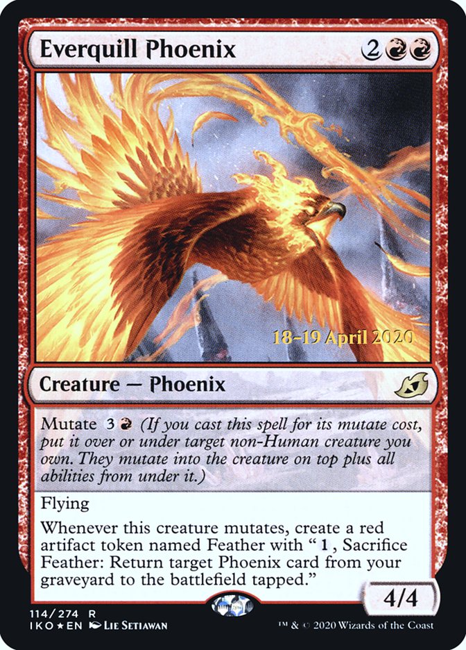 Everquill Phoenix [Ikoria: Lair of Behemoths Prerelease Promos] | The CG Realm