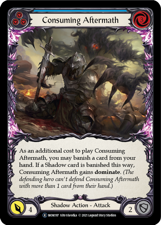 Consuming Aftermath (Blue) [U-MON197-RF] (Monarch Unlimited)  Unlimited Rainbow Foil | The CG Realm