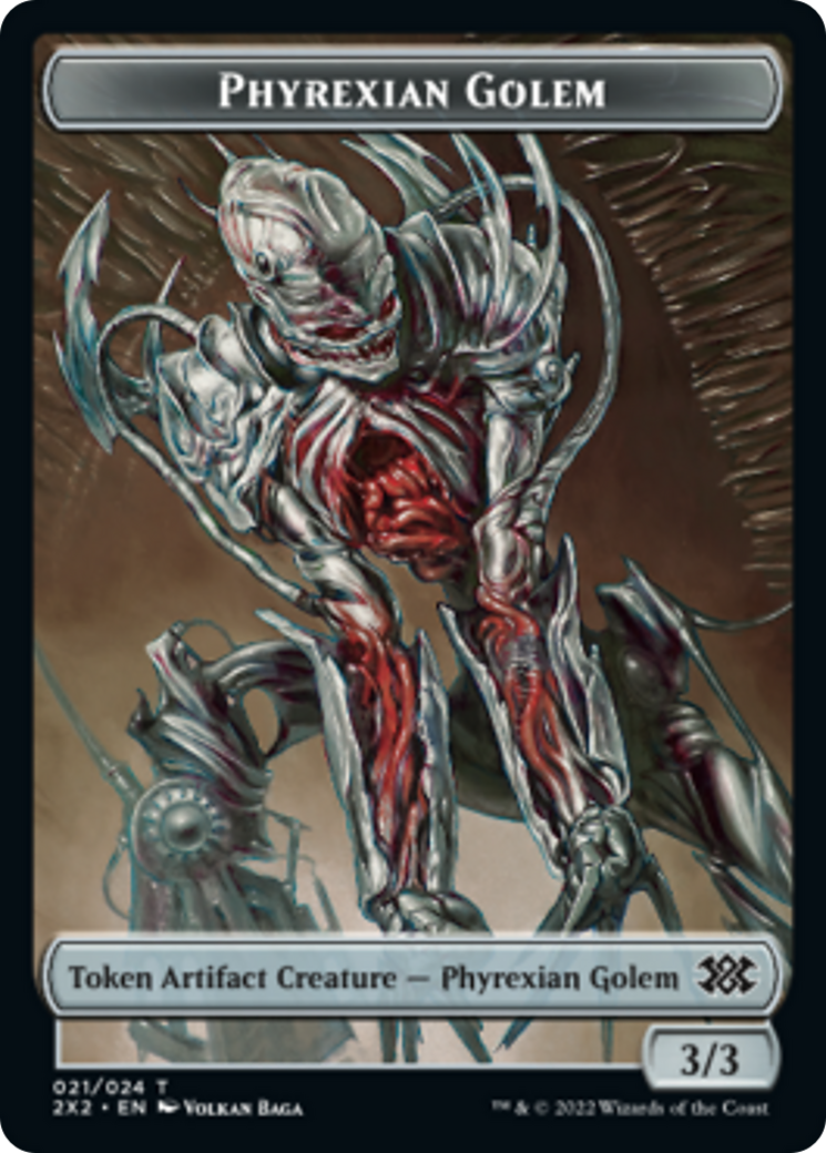 Saproling // Phyrexian Golem Double-Sided Token [Double Masters 2022 Tokens] | The CG Realm