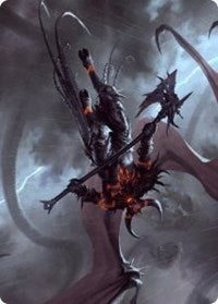 Burning-Rune Demon Art Card [Kaldheim Art Series] | The CG Realm