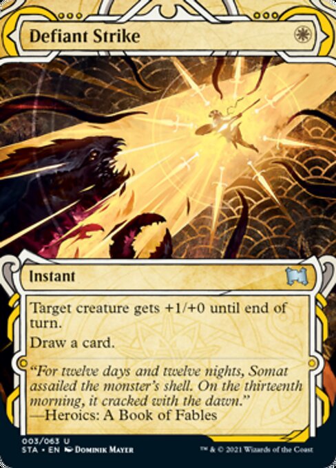 Defiant Strike (Foil Etched) [Strixhaven: School of Mages Mystical Archive] | The CG Realm