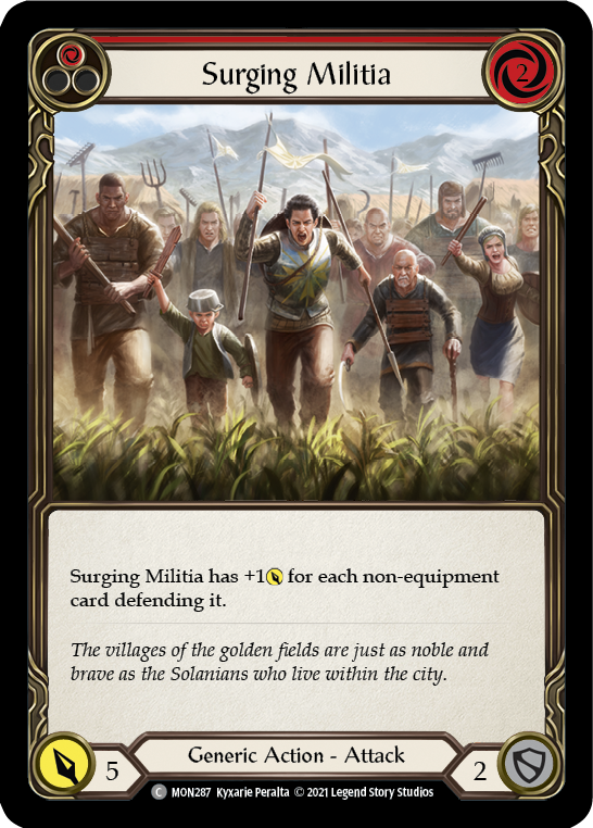 Surging Militia (Red) [MON287-RF] (Monarch)  1st Edition Rainbow Foil | The CG Realm