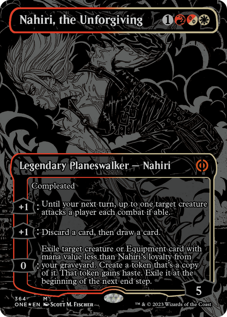 Nahiri, the Unforgiving (Oil Slick Raised Foil) [Phyrexia: All Will Be One] | The CG Realm