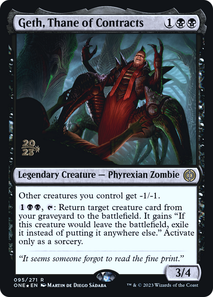 Geth, Thane of Contracts [Phyrexia: All Will Be One Prerelease Promos] | The CG Realm