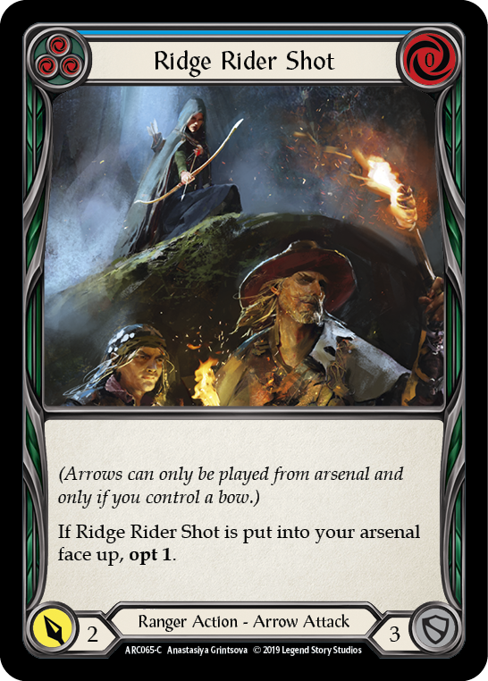 Ridge Rider Shot (Blue) [ARC065-C] (Arcane Rising)  1st Edition Rainbow Foil | The CG Realm