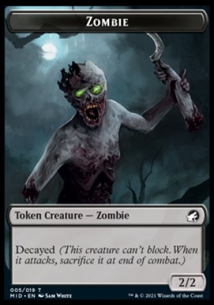 Zombie (005) // Beast (008) Double-Sided Token [Innistrad: Midnight Hunt Tokens] | The CG Realm