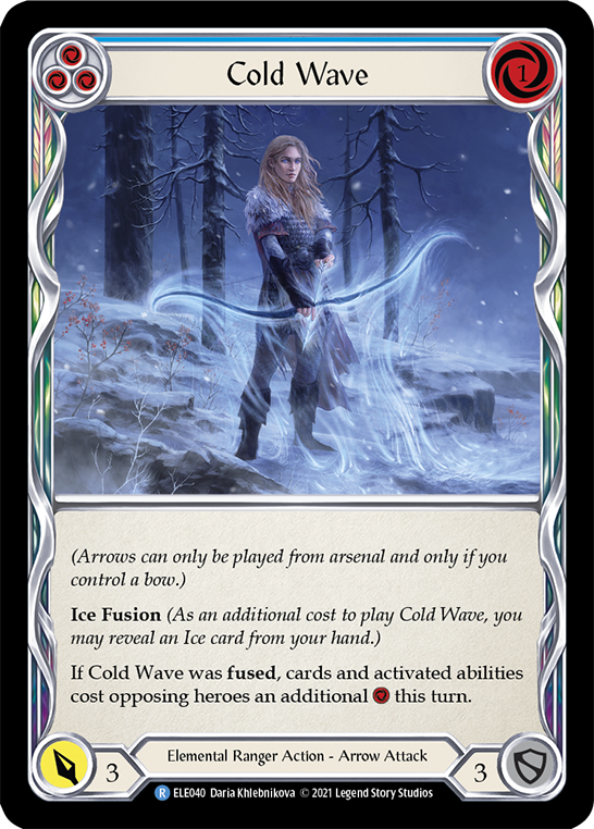 Cold Wave (Blue) [ELE040] (Tales of Aria)  1st Edition Rainbow Foil | The CG Realm