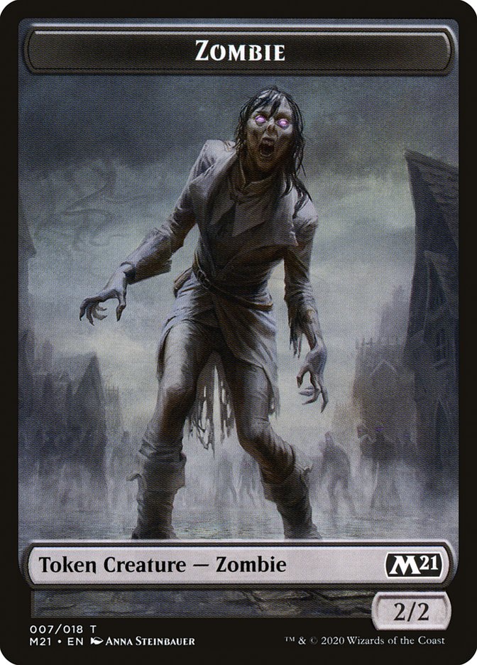 Construct // Zombie Double-Sided Token [Core Set 2021 Tokens] | The CG Realm