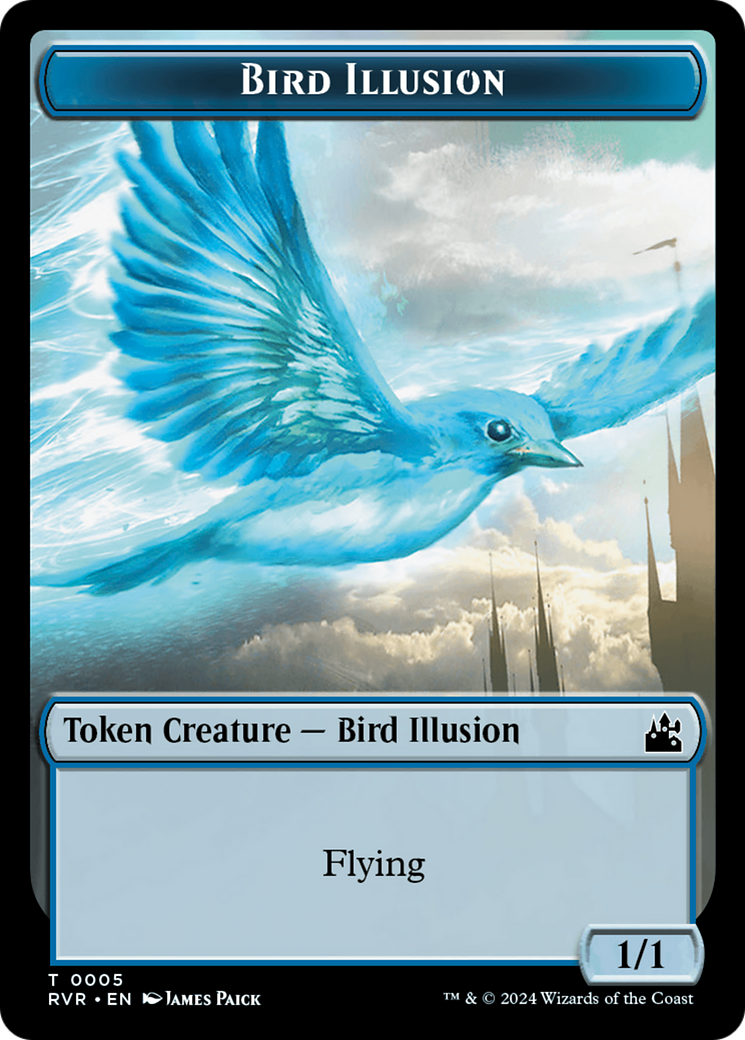 Bird // Bird Illusion Double-Sided Token [Ravnica Remastered Tokens] | The CG Realm