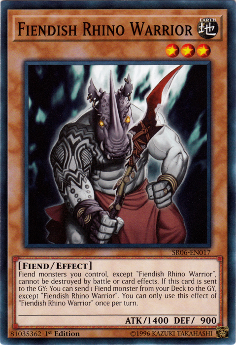 Fiendish Rhino Warrior [SR06-EN017] Common | The CG Realm