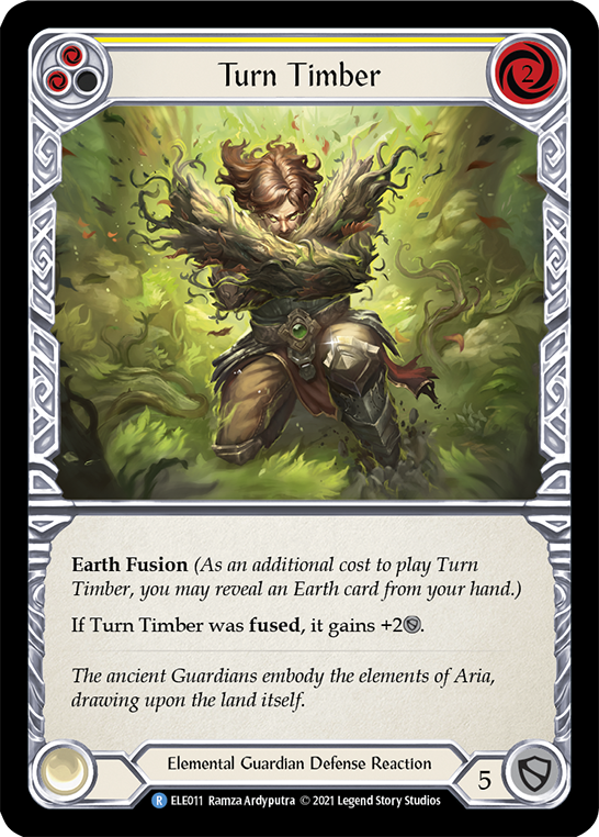 Turn Timber (Yellow) [ELE011] (Tales of Aria)  1st Edition Rainbow Foil | The CG Realm