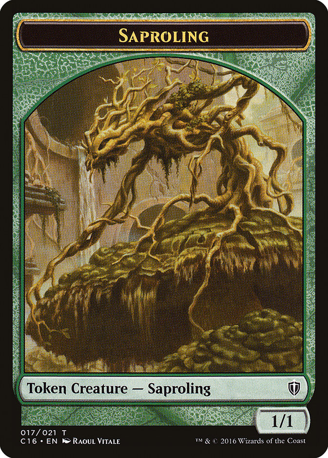 Saproling (016) // Saproling (017) Double-Sided Token [Commander 2016 Tokens] | The CG Realm