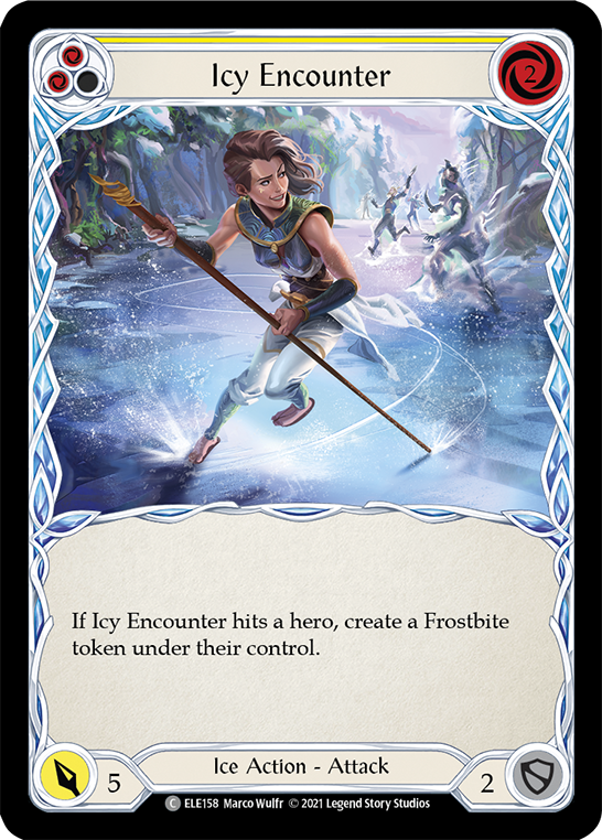 Icy Encounter (Yellow) [ELE158] (Tales of Aria)  1st Edition Rainbow Foil | The CG Realm