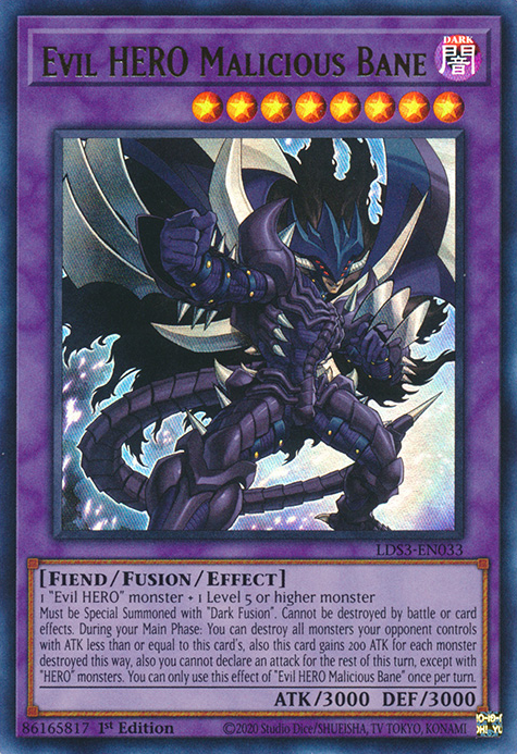 Evil HERO Malicious Bane [LDS3-EN033] Ultra Rare | The CG Realm