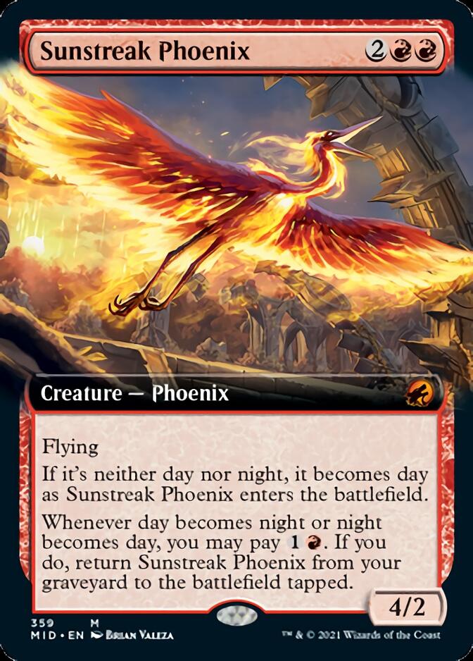 Sunstreak Phoenix (Extended Art) [Innistrad: Midnight Hunt] | The CG Realm