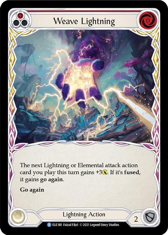 Weave Lightning (Red) [ELE180] (Tales of Aria)  1st Edition Rainbow Foil | The CG Realm