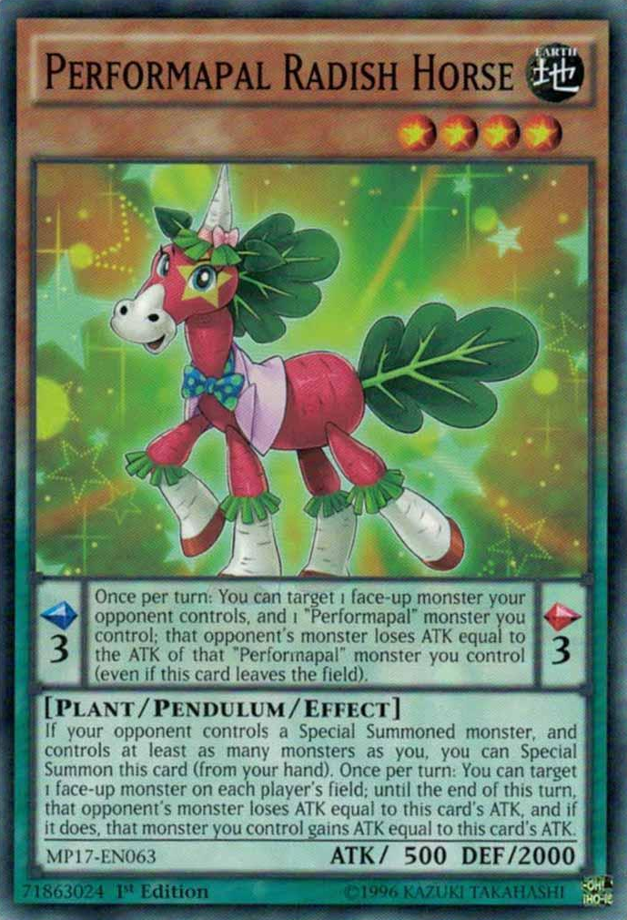 Performapal Radish Horse [MP17-EN063] Common | The CG Realm