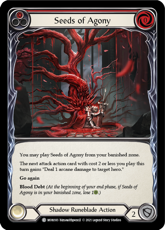 Seeds of Agony (Red) [MON183-RF] (Monarch)  1st Edition Rainbow Foil | The CG Realm