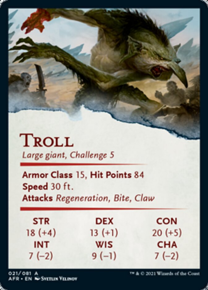 Troll Art Card [Dungeons & Dragons: Adventures in the Forgotten Realms Art Series] | The CG Realm