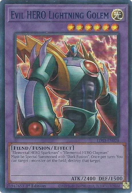 Evil HERO Lightning Golem (Blue) [LDS3-EN028] Ultra Rare | The CG Realm