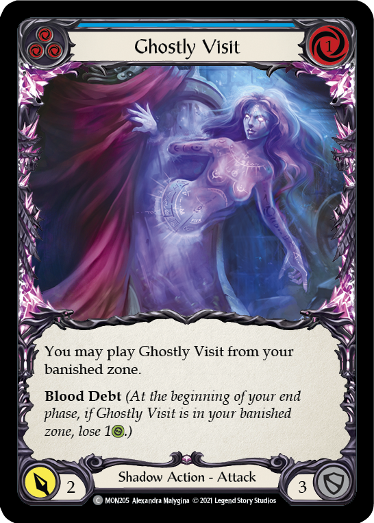 Ghostly Visit (Blue) [MON205] (Monarch)  1st Edition Normal | The CG Realm