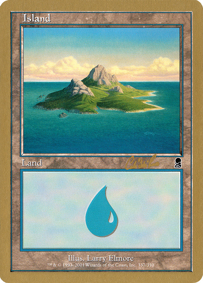 Island (cr337a) (Carlos Romao) [World Championship Decks 2002] | The CG Realm